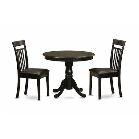 East West Furniture 3 Piece Kitchen Table-Drop Leaf Table and 4 Chairs For Dining Room ANCA3-CAP-LC